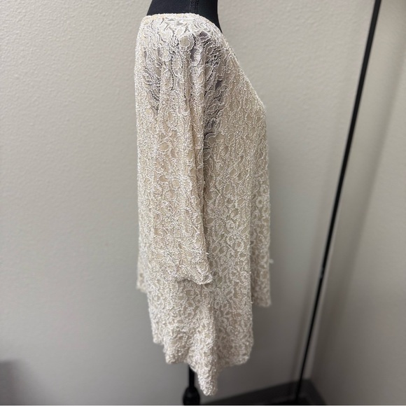 Brittany Black Elegant Cream Lace 3/4 Sleeve Women's Top. Size XL - Picture 5 of 8